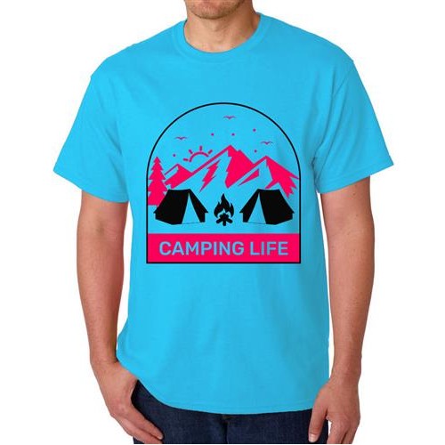 Men's Camping Life Camp Graphic Printed T-shirt