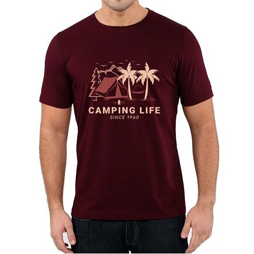 Men's Camping Life Graphic Printed T-shirt
