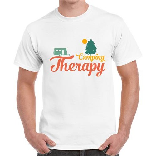 Camping Therapy Graphic Printed T-shirt