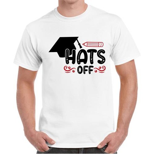 Men's Cap Hats Off Graphic Printed T-shirt