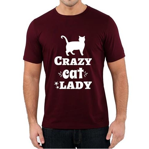 Men's Cat Lady Crazy Graphic Printed T-shirt