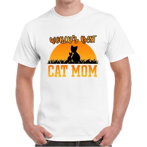 Men's Cat Mom Best Graphic Printed T-shirt