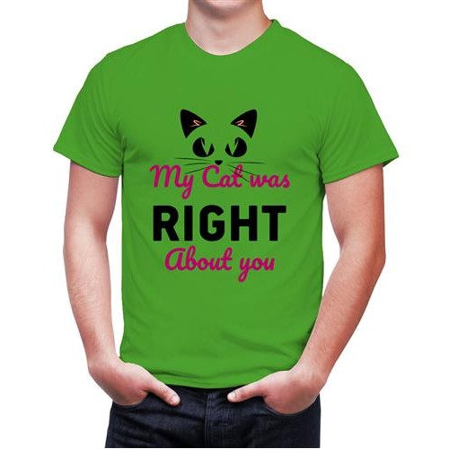 Men's Cat Was Right Graphic Printed T-shirt