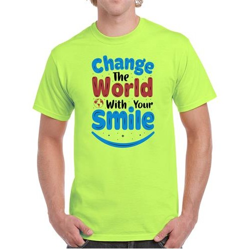 Men's Change World Graphic Printed T-shirt