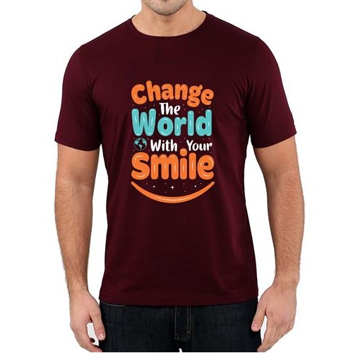 Men's Change World Graphic Printed T-shirt