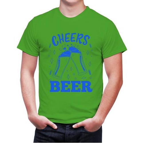 Men's Cheers Beer Glass Graphic Printed T-shirt