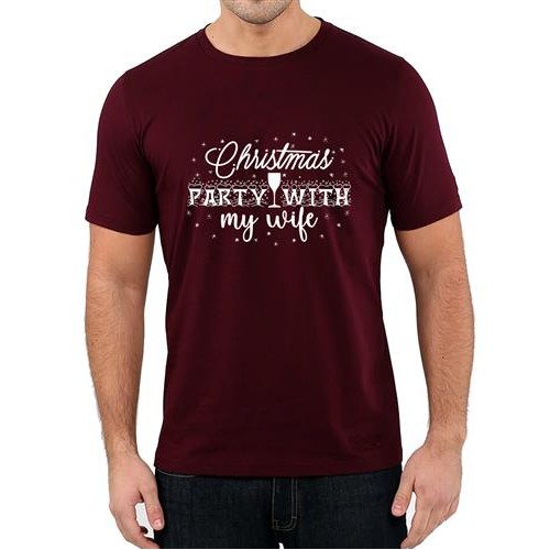 Men's Christmas My Wife Graphic Printed T-shirt