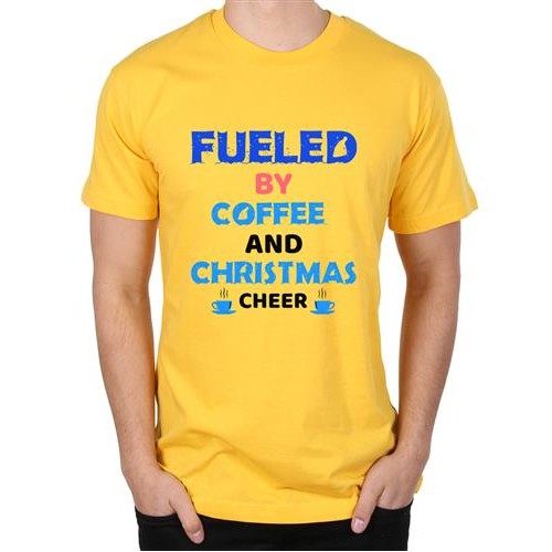 Men's Coffe Cheer Cup Graphic Printed T-shirt