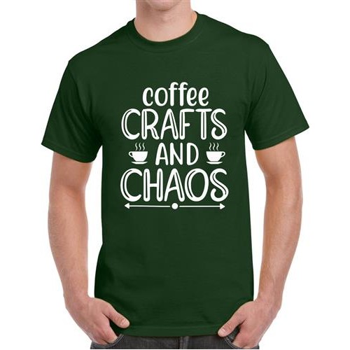 Men's Coffe Crafts Chaos Graphic Printed T-shirt