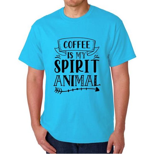 Men's Coffe Spririt Animal Graphic Printed T-shirt