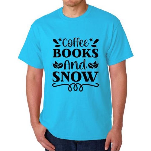 Men's Coffee Books Snow Graphic Printed T-shirt