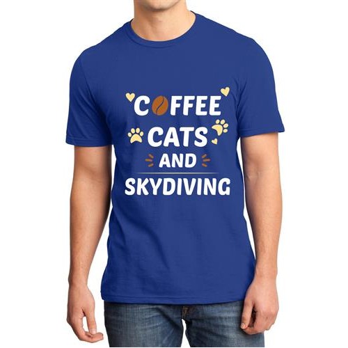 Men's Coffee Cats Graphic Printed T-shirt