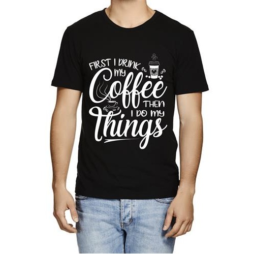Men's Coffee My Things Graphic Printed T-shirt