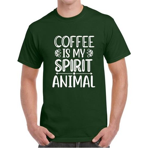 Men's Coffee Spirit Animal Graphic Printed T-shirt