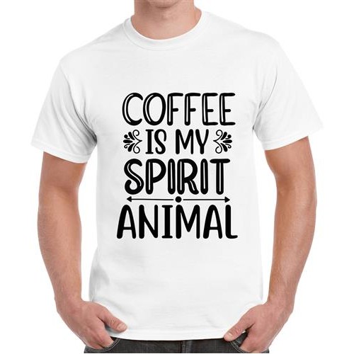 Men's Coffee Spirit Animal Graphic Printed T-shirt