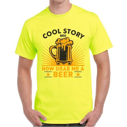 Men's Cool Story Beer Graphic Printed T-shirt