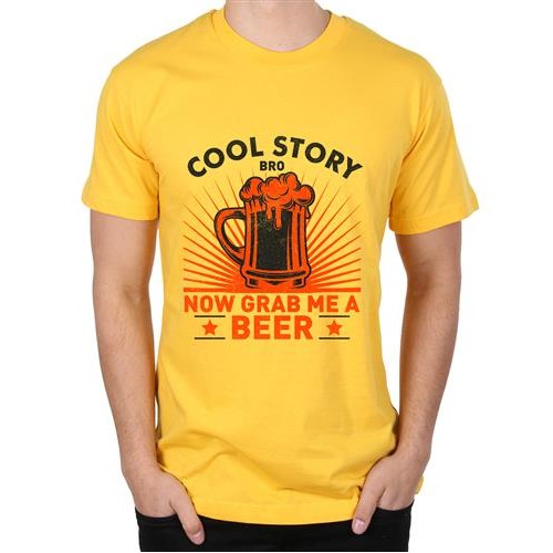 Men's Cool Story Beer Graphic Printed T-shirt