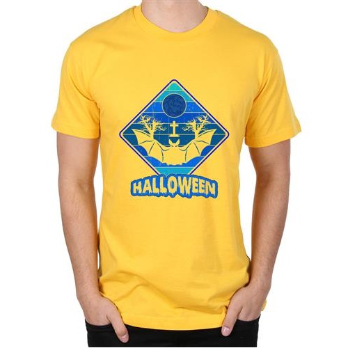 Men's Cross Bat Halloween Graphic Printed T-shirt