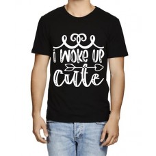 Men's Cute Woke Up Graphic Printed T-shirt