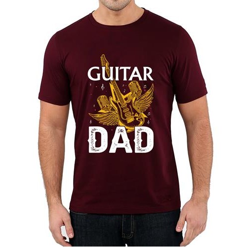 Men's Dad Guitar Graphic Printed T-shirt