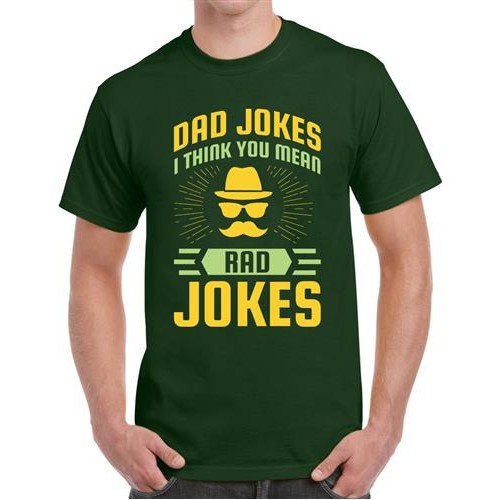 Men's Dad Jokes Rad Graphic Printed T-shirt
