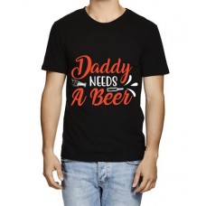 Men's Daddy A Beer Graphic Printed T-shirt