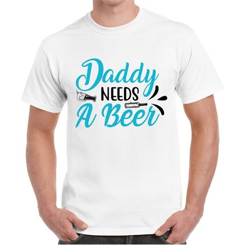 Men's Daddy A Beer Graphic Printed T-shirt