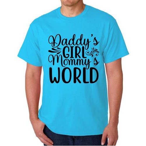 Daddy's Girl Mommy's World Graphic Printed T-shirt