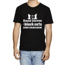 Men's Dark Cats Black Graphic Printed T-shirt