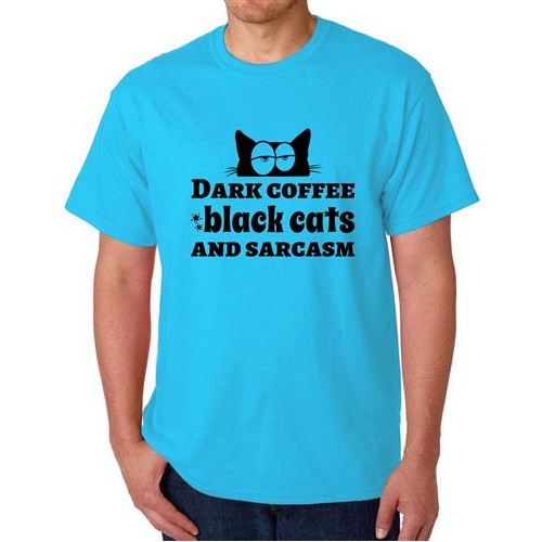 Men's Dark Cats Black Graphic Printed T-shirt