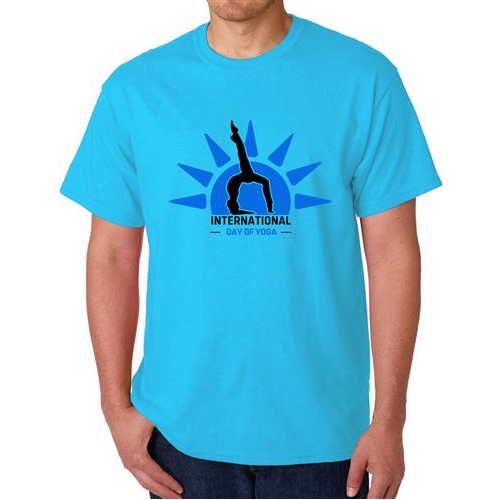 Men's Day Of Yoga Graphic Printed T-shirt