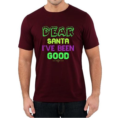 Men's Dear Santa Good Graphic Printed T-shirt
