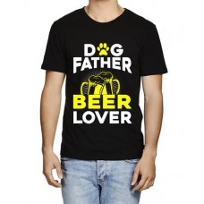 Men's Dog Beer Lover Graphic Printed T-shirt