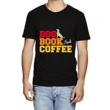 Men's Dog Book Coffee Graphic Printed T-shirt