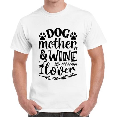 Men's Dog Mother Wine Graphic Printed T-shirt