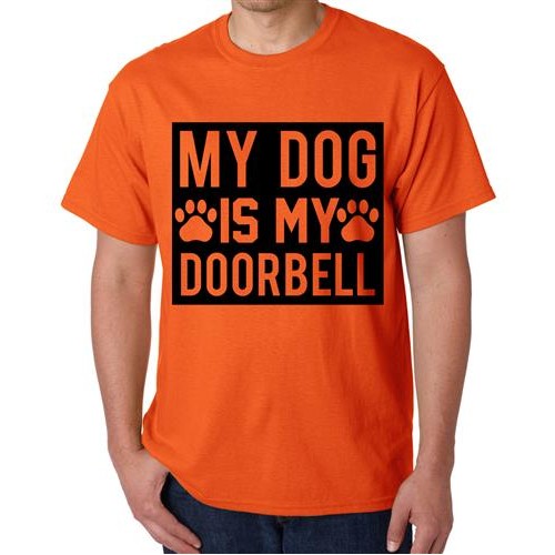 Men's Dog My Doorbell Graphic Printed T-shirt
