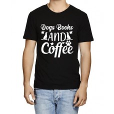 Men's Dogs Books Coffee Graphic Printed T-shirt