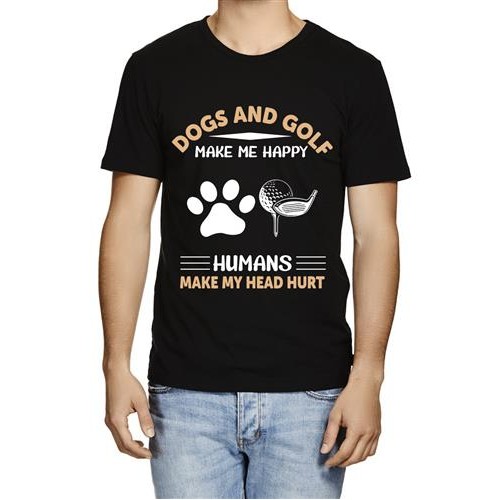 Men's Dogs Golf Humans Graphic Printed T-shirt