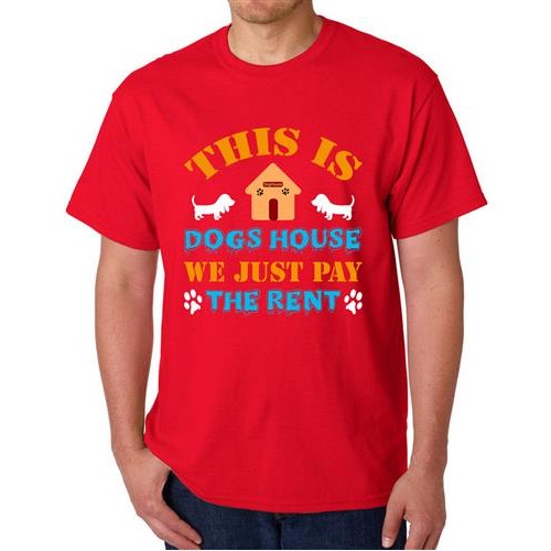 Men's Dogs Pay rent Graphic Printed T-shirt