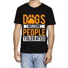 Men's Dogs People Tolerated Graphic Printed T-shirt