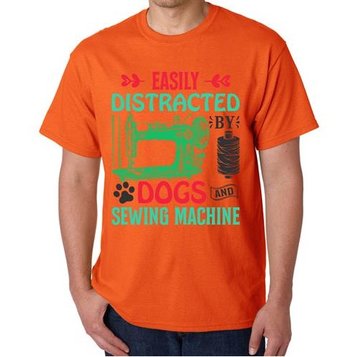 Men's Dogs Sewing Graphic Printed T-shirt