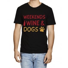 Men's Dogs Wine Feet Graphic Printed T-shirt