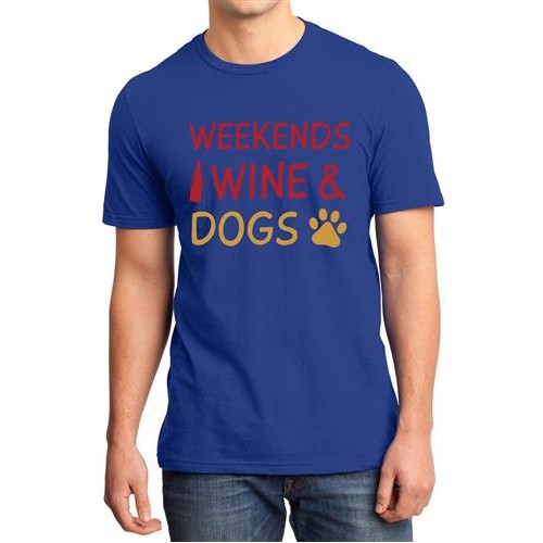 Men's Dogs Wine Feet Graphic Printed T-shirt