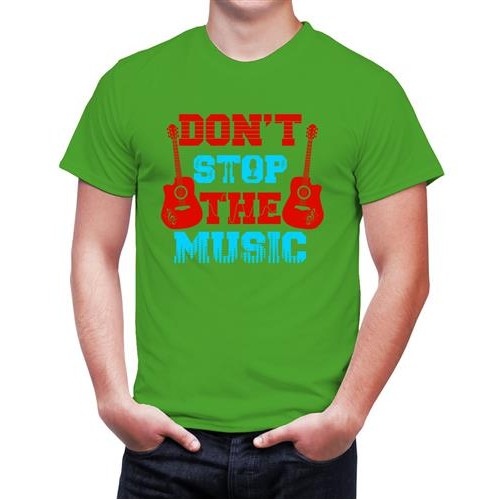 Men's Don't Stop Music Graphic Printed T-shirt