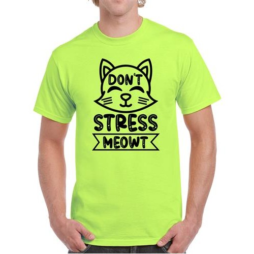 Men's Don't Stress Meowt Graphic Printed T-shirt