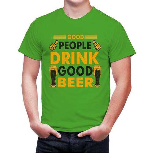 Men's Drink Beer Good Graphic Printed T-shirt