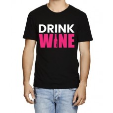 Men's Drink Wine Graphic Printed T-shirt