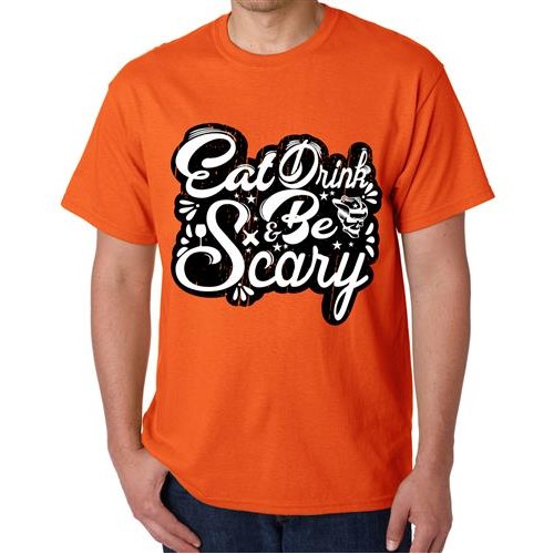 Men's Eat Drink Scary Graphic Printed T-shirt