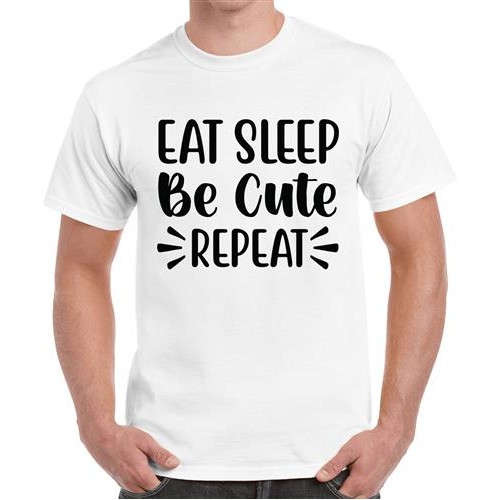 Eat Sleep Be Cute Repeat Graphic Printed T-shirt