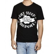 Men's Eat Sleep Teach Graphic Printed T-shirt